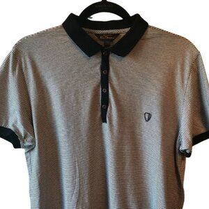 Ben Sherman Striped Polo with Short Sleeves and Snapfront Closure Size XL‎